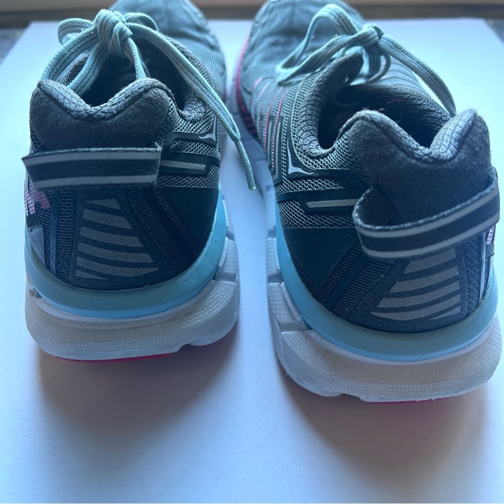 Hoka One One Women's Clifton 4 Running Athletic Shoes Size 8.5 Gray Pink Blue - Picture 4 of 7